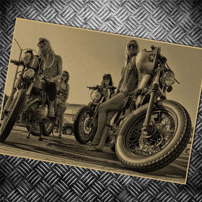 

SEXY LADY Motorcycle Route 66 Movie Poster vintage Wall Kraft Paper Posters Bar/Cafe Wall sticker paint Art decor 42x30cm