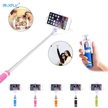 RAXFLY MINI Extendable Selfie Stick Handheld Self Portrait Photo Palo selfie Wired Self Stick Monopod for