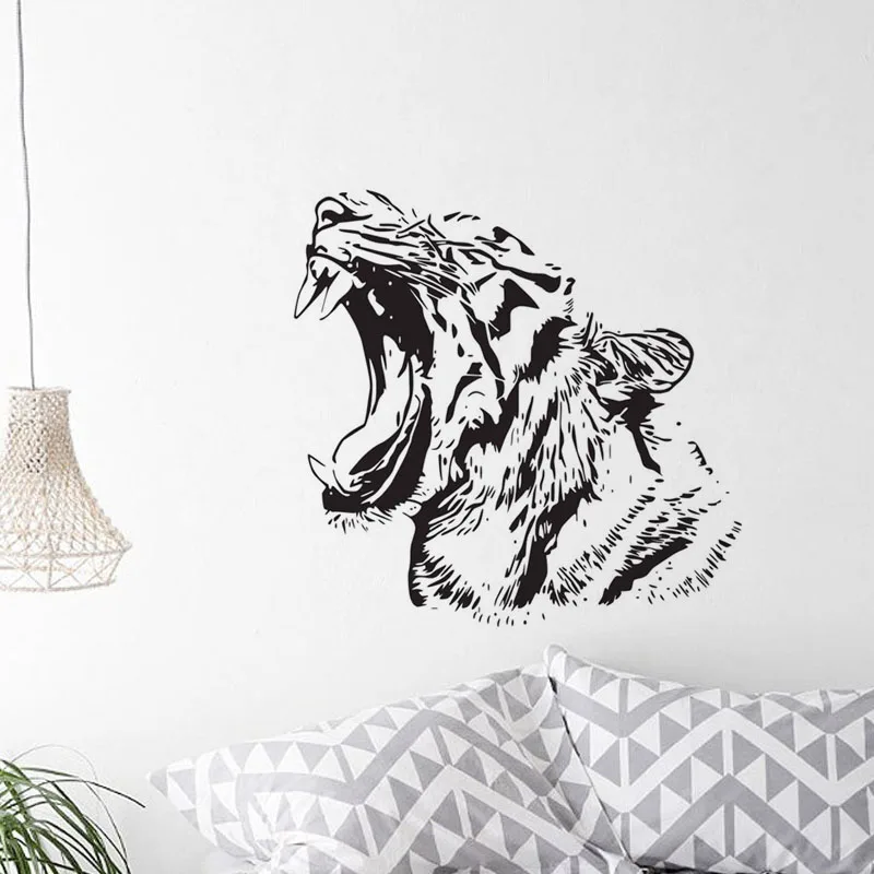 

Roaring Tiger Wall Stickers Vinyl Decorative Adhesive Sticker Animals Wildcat Wall Decals