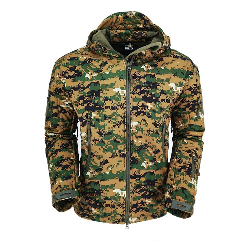 V5 Акула кожа мягкая оболочка Военная тактическая куртка мужская водонепроницаемая ветровка армейский флис камуфляж куртка с капюшоном пальто S-3XL