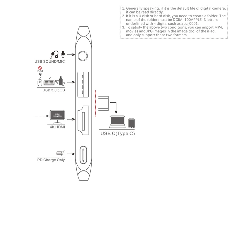 Type C-USB 3,0 адаптер USB-C-вспомогательный конвертер Многофункциональный 4 в 1 type C-pd hdmi для macbook phone pad док-станция