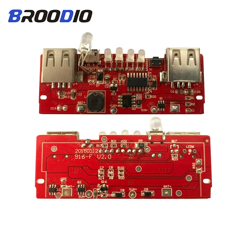 

USB Power Bank Charger Module Charging Circuit Board Step Up Boost Power Supply Module Dual USB Output With Charge indicator