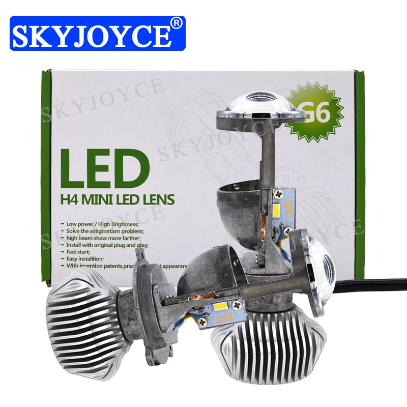 SKYJOYCE 1 комплект 35*2 70 Вт H4 мини светодиодный проектор объектив Автомобильный