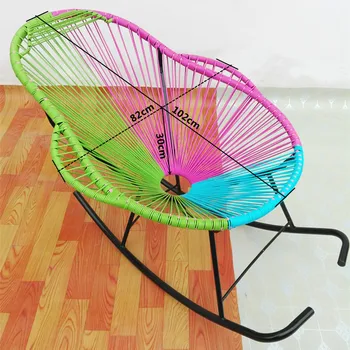 

PE cane chair Rocking chair Garden Chair Round Iron Courtyard Chair
