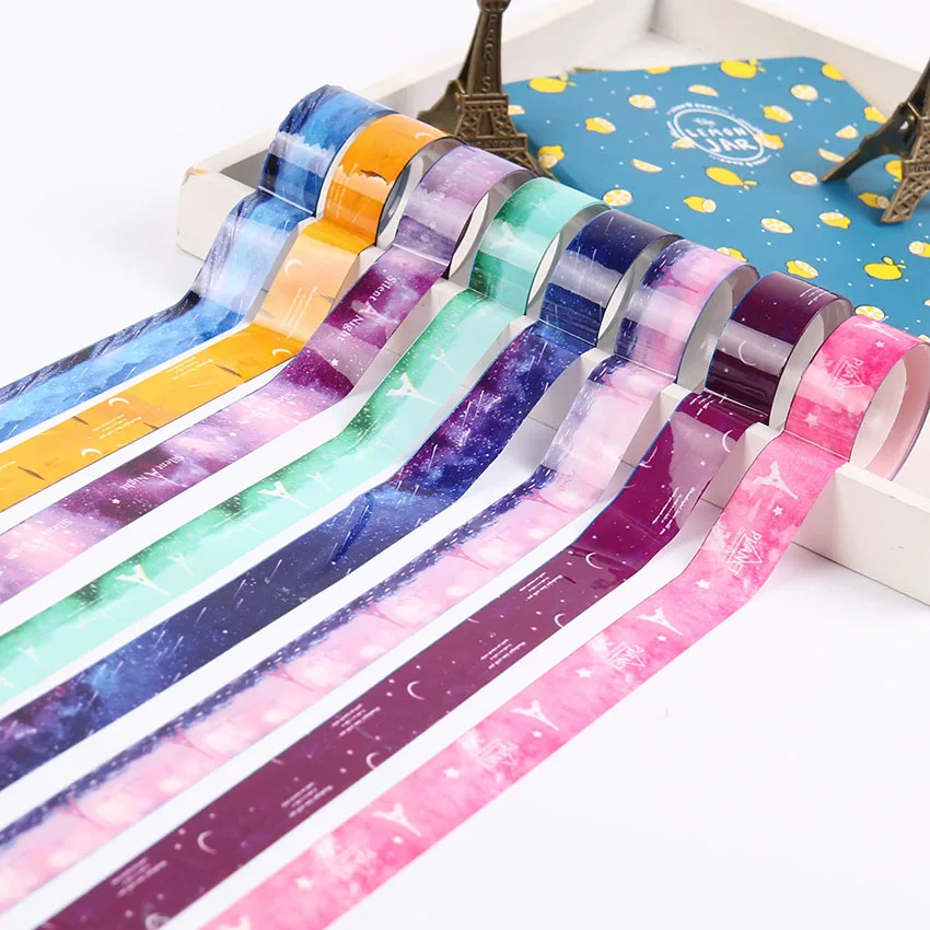 

10 PCS Masking Tape Pvc Roll DIY Starry Sky Washi Decor Scrapbooking Sticker Office Supplies