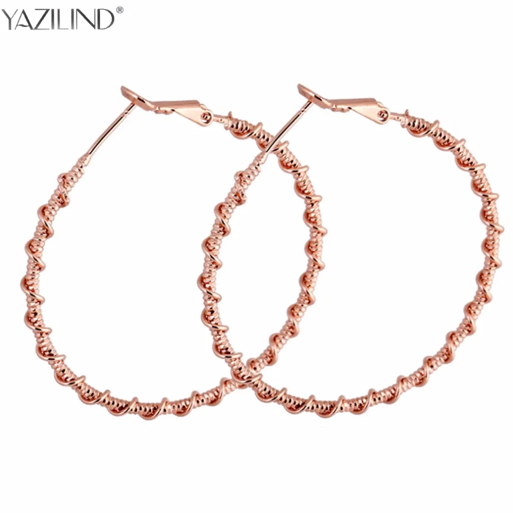 

Personality Super Big Circles Hoop Earrings For Women Fashion Rose Gold color Jewelry Bijoux Trendy Statement Earrings