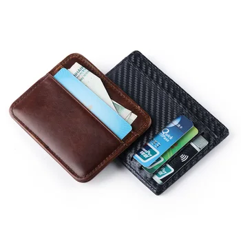 

Men's RFID Blocking Credit Card Holder PU Leather Slim Credit Card Holder RFID Anti-chief Carbon Fiber Cardholder