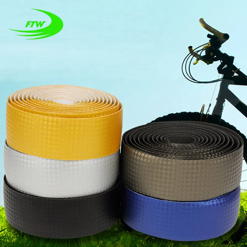 cheap New High Quality Cycling Road Bike Sports Bicycle Cork Handlebar Tape + 2 Bar Plug Carbon Fibre belt Fiber strap MNSM0048