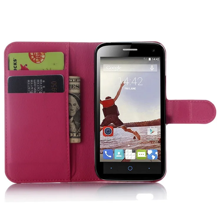 New Luxury Wallet  Flip PU Leather Case Cover For ZTE Blade Q Lux 4G  Case Cell Phone Shell Back Cover With Card Holder Stand (5)