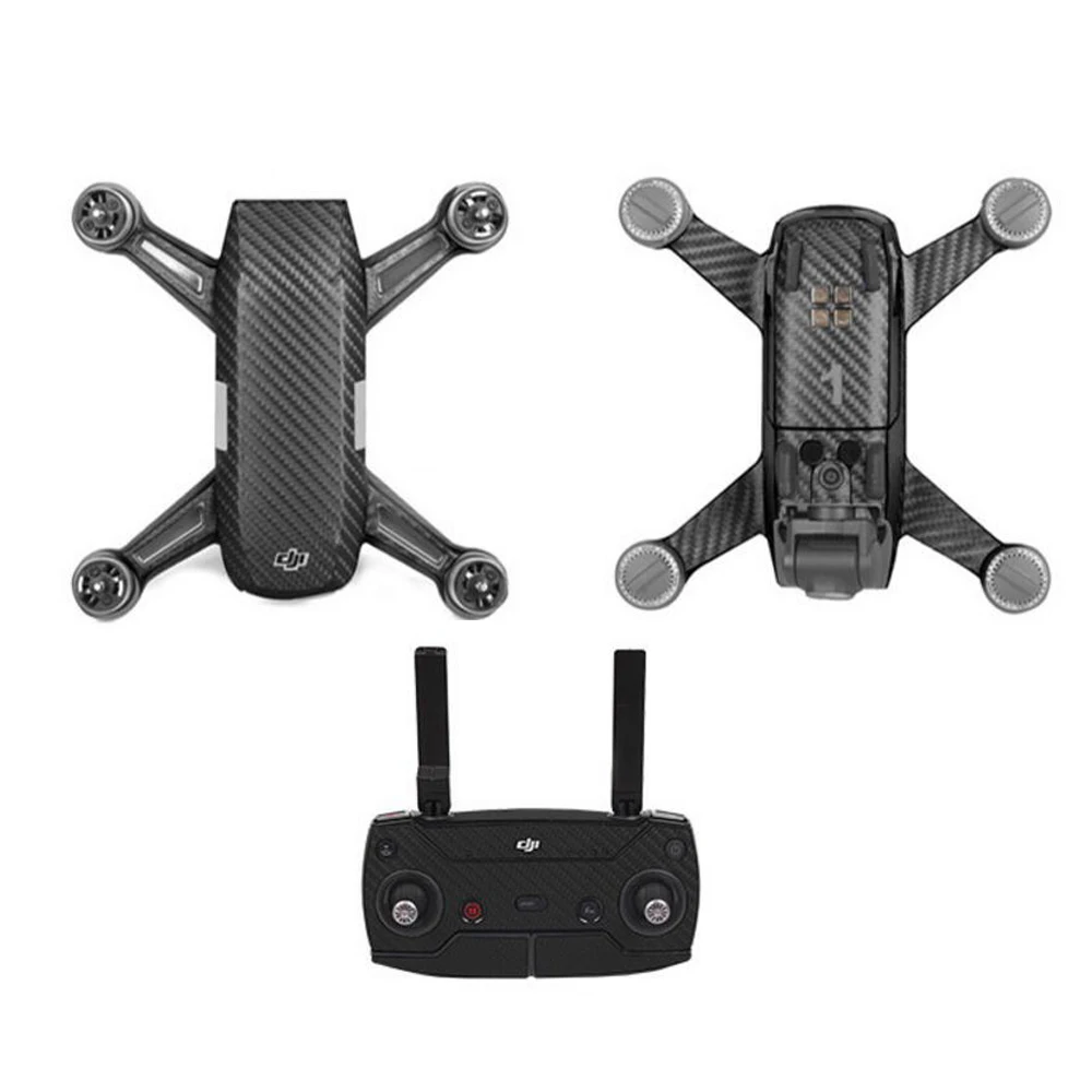 Роскошный углеродный корпус Drone из водонепроницаемого волокна, наклейки для DJI SPARK(черный