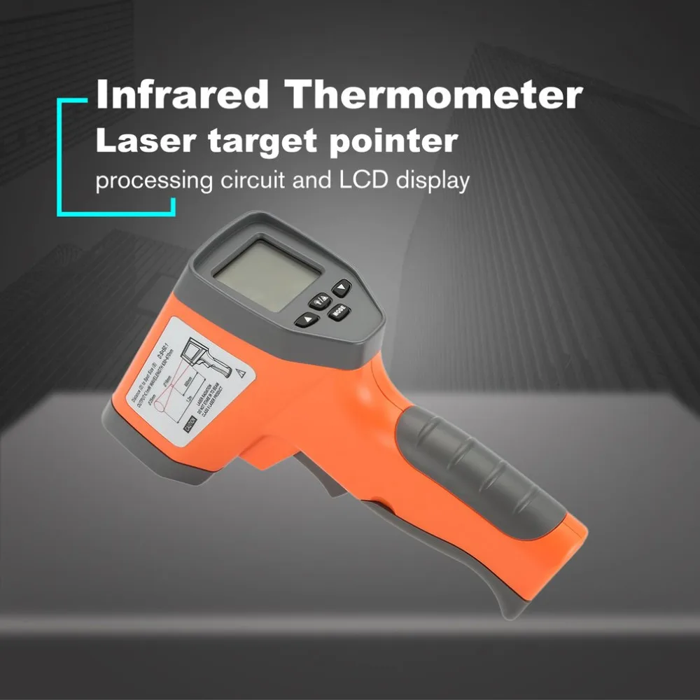 

DT750 Laser LCD Digital IR Infrared Thermometer Temperature Meter Gun Point -50~550 Degree Non-Contact Thermometer