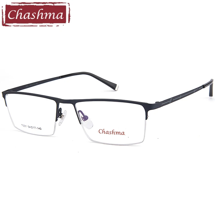 Blue Бренд Chashma, мужские Оптические очки, модные Нежные мужские очки, полуоправа, очки по рецепту для мужчин, оправа из сплава - Цвет оправы: Blue