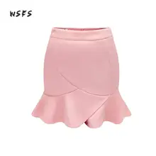 Wsfs/зимняя Осенняя розовая черная юбка из замши женская элегантная юбка-годе пикантные вечерние Клубные коричневые мини-юбки
