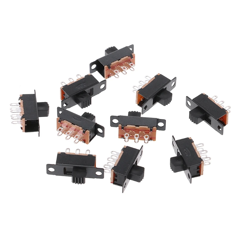 

10Pcs SS22F32 6 Pins 2 Positions DPDT On/On Mini Slide Switch 0.5A Toggle Switch