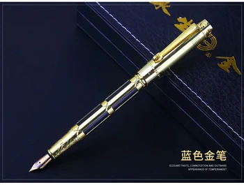 

3 colors luxury Gold framework Fountain pen school office stationery 0.5mm nib writing smooth brand ink pen gifts