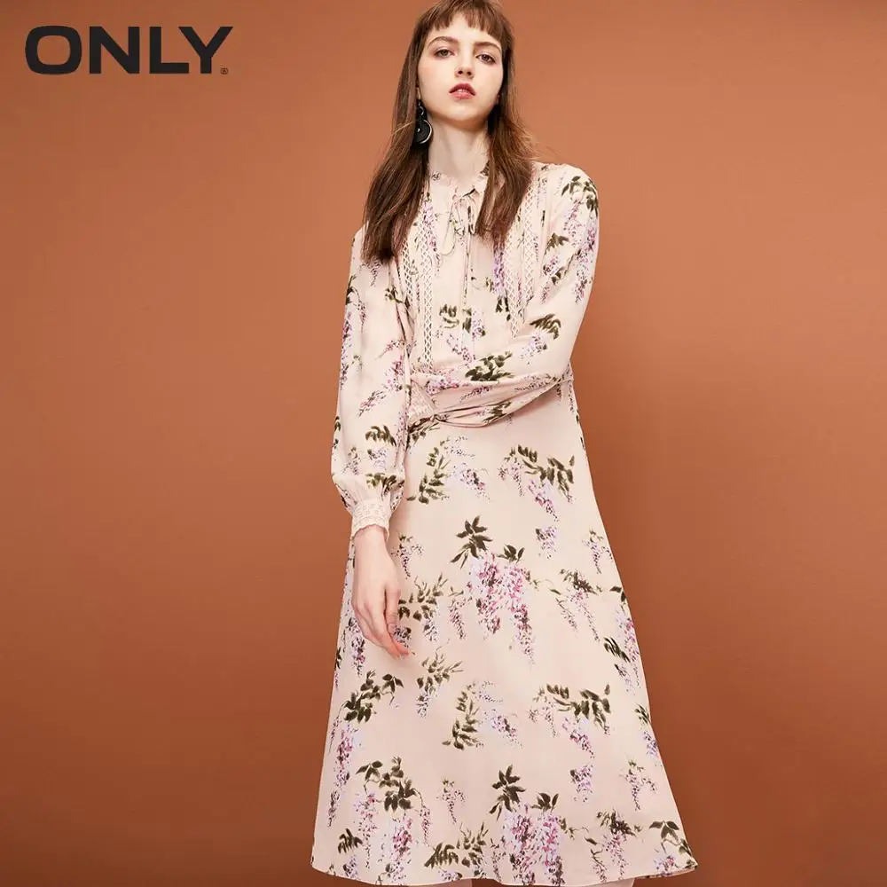 

ONLY Summer Printed Lace-up Chiffon Dress |118307623