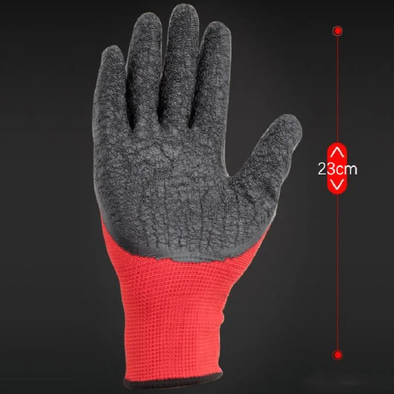 1 пара нейлоновые рабочие перчатки с эффектом складок и клея противоскользящие маслостойкие утолщенные рабочие защитные рабочие перчатки хорошее сцепление
