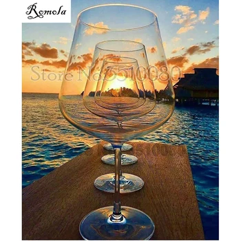 

square/round room decor Embroidery Cup scenery Pattern diamond 5D DIY paintings 3D Cross stitch kits mosaic wall stickers RS7100