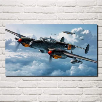 

Military Messerschmitt Bf 110 aircraft living room decoration home wall art decor wood frame fabric posters KF860