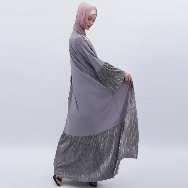 Элегантное мусульманское abaya полное платье Летний кардиган-кимоно свободные длинные халаты Jubah Ближний Восток Eid Рамадан исламский