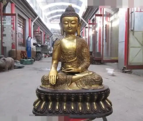

S02407 22"Tibet Bronze HEALING MEDICINE BUDDHA Bhaisajyaguru Sakyamuni Buddha Statue
