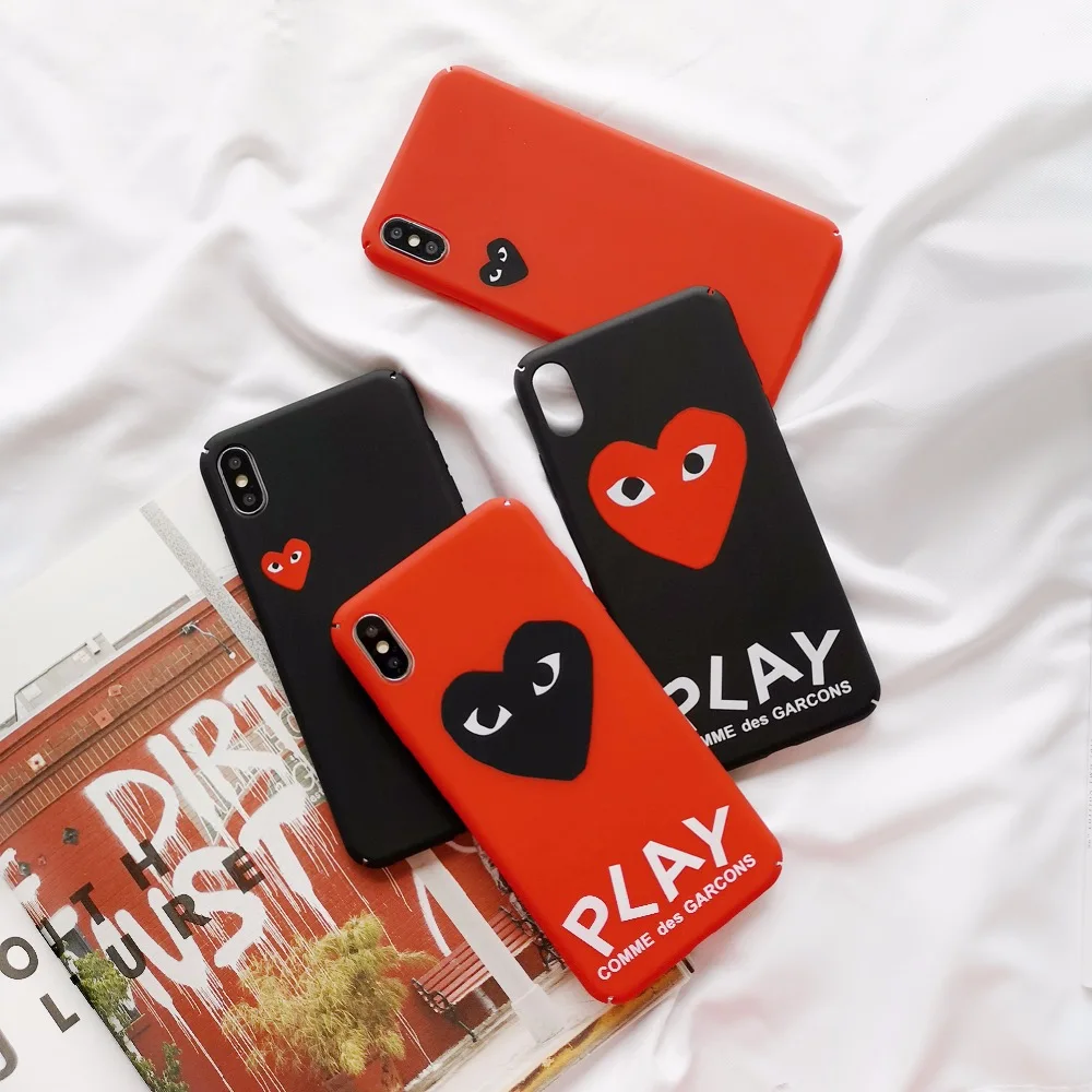 

CDG play Comme des Garcons Street trend luxury brand hard phone Case for iPhone 7 7Plus 8 8Plus X XS XR XS Max 6s cover shell