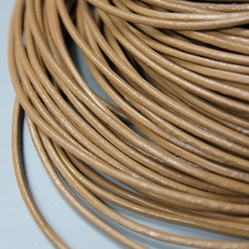 

AaaZee 5 Yards 2mm Round Genuine Cow Hide Camel Leather Strands Cord for DIY Bracelet Jewelry Making 2mm Real Leather Cord