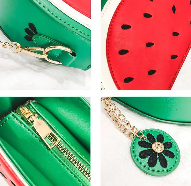 Messenger Tasche Leder Orange Neue Paket Obst Pcs Niedlich Wassermelone lot Weibliche Schulter Kette Sommer Pu Frauen 100 Cw6qXF0F