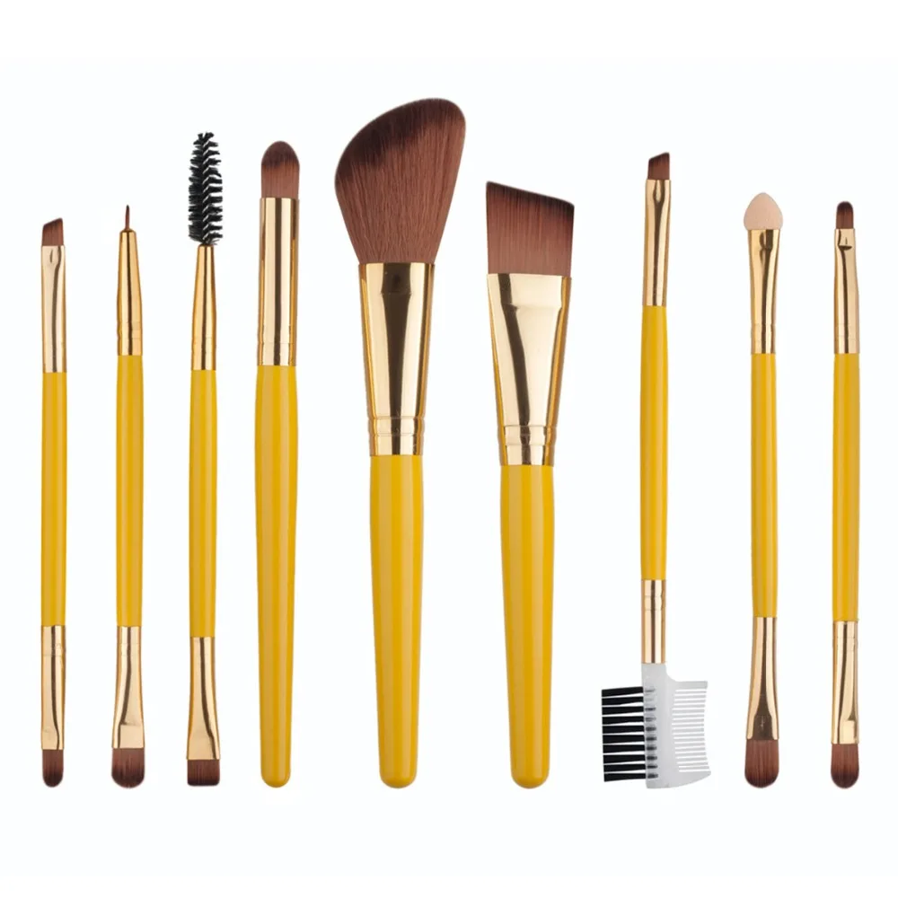 9pcs Makeup Brushes Professional Set Cosmetic Blush Lip Make Up Brush Eyebrow Eyeliner Beauty
