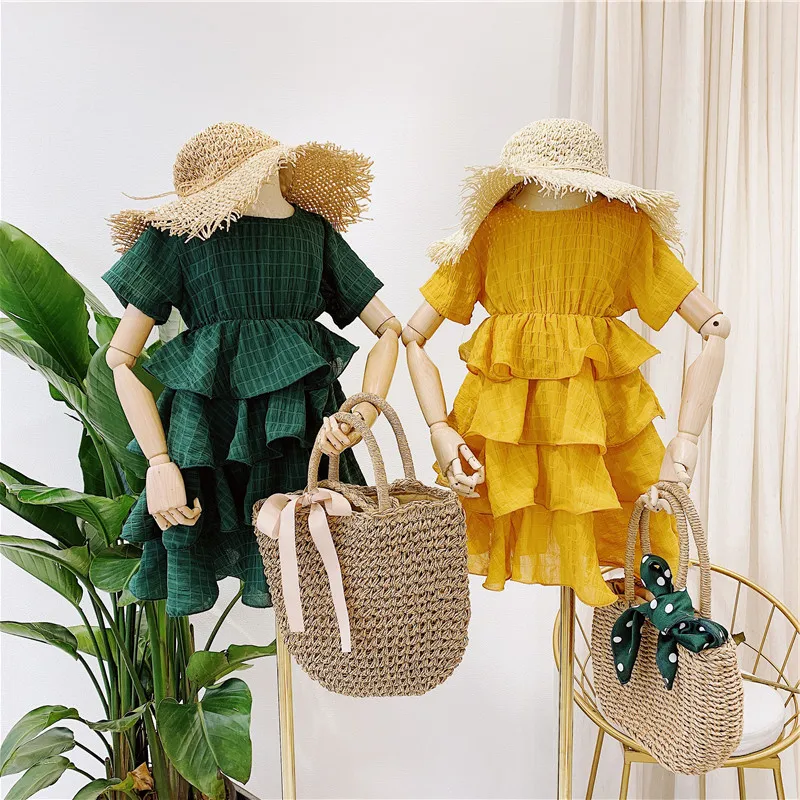 

Girl Skirt Lattice Splice Cake Skirt Princess Skirt 19 Summer Dress New Kids Dress 3-8 Years Old