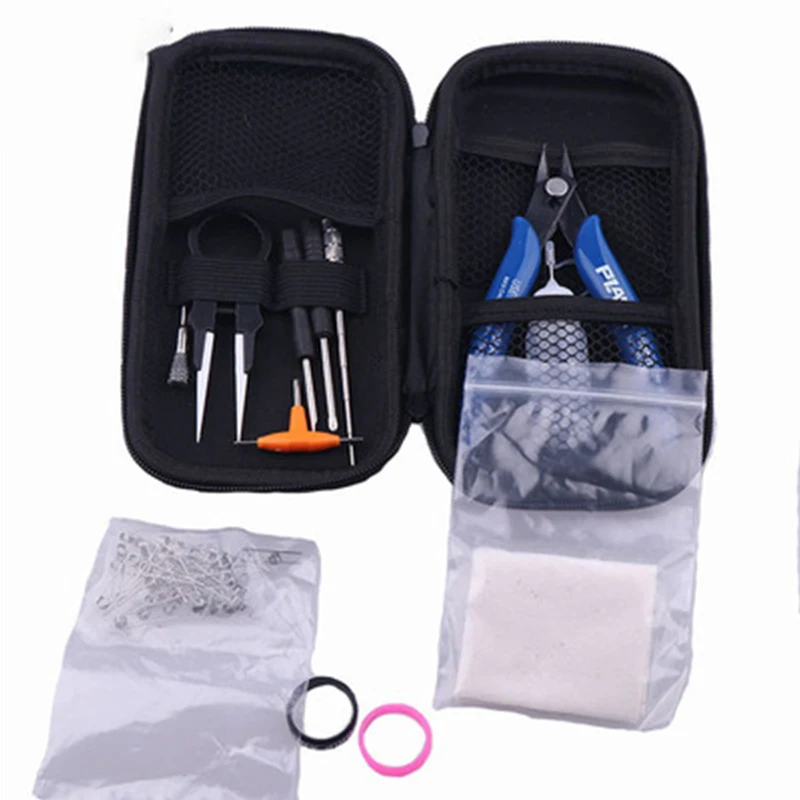 

Electronic Cigarette Jig For Packing Electronic DIY Tool Bag Coil Cigarette Accessories Tweezers Pliers Wire Heaters Kit