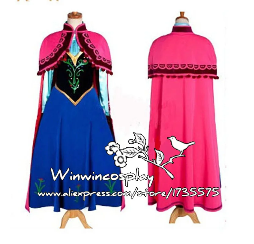 Sneeuwwitje Prinses Anna Jurk Cosplay Jurk Voor Volwassen Vrouwen Comic Con Party Halloween Cosplay Kostuum Custom Made