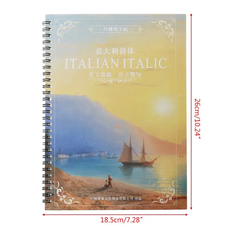 

3D Reusable Groove Italian Italic English Letter Alphabet Calligraphy Handwriting Copybook Auto Fades Practice Book For Children