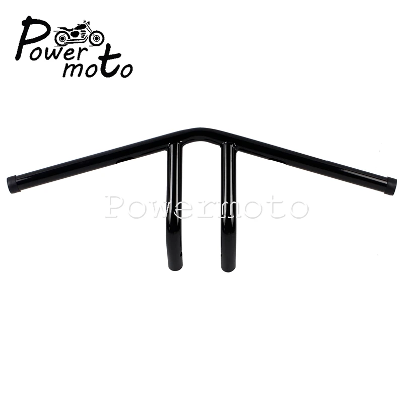 МОТОЦИКЛ хром виски V-Bar " 25 мм руль t-бар для Harley Sportster Softail Touring Кафе Racer XS650 - Цвет: Черный