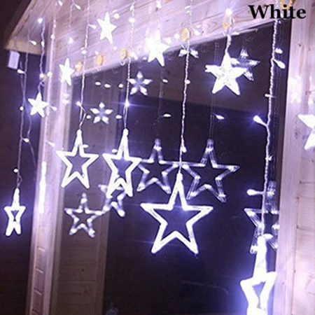AC110V 220 В 2,5 м светодиодный светильник для занавесок Романтическая звезда Рождество/Свадебные огни для дома для праздника спальни Свадебная вечеринка украшения - Испускаемый цвет: White