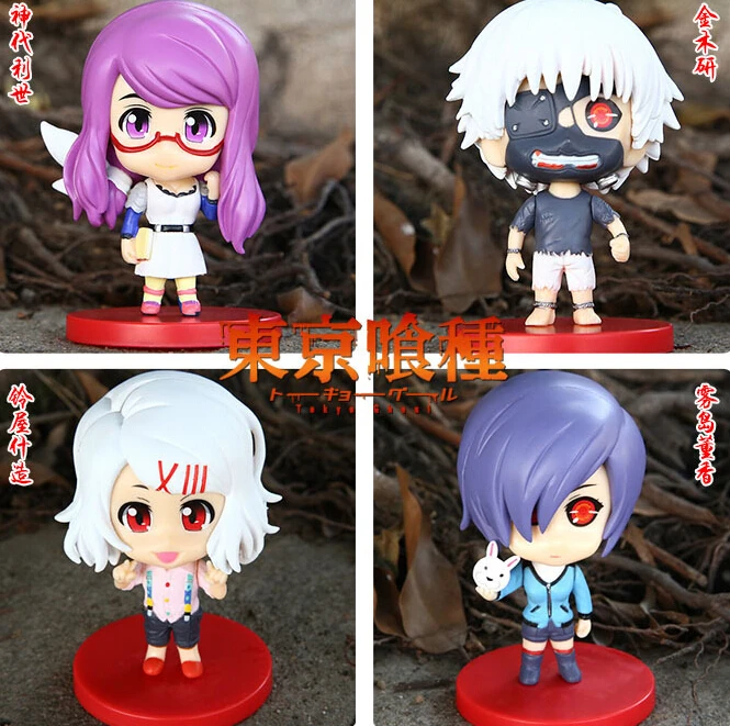 

Tokyo Ghoul 8cm Kaneki Ken Touka Kirishima Rei Rize Action Figures PVC brinquedos Collection Figures toys for christmas gift