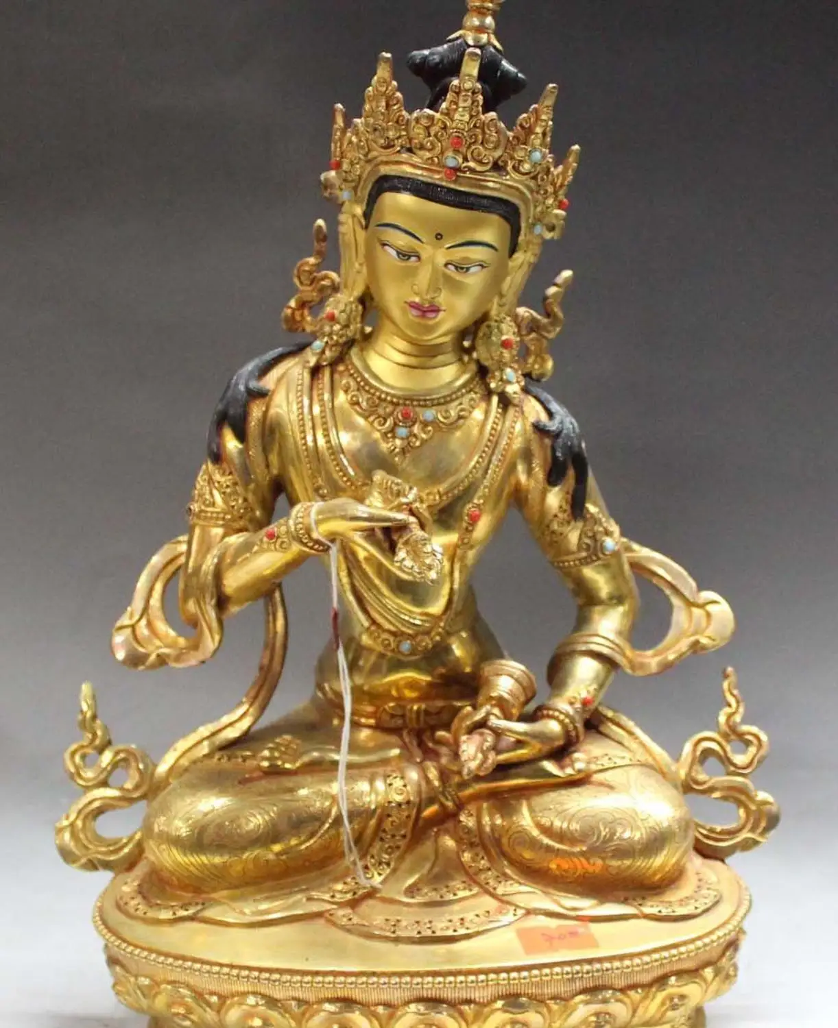 15"Tibet Buddhism Bronze 24K Gold Vajradhara Vajrabhairava Goddess