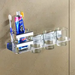 Отель мыть подстаканник для ванной комнаты пространство алюминиевая зубная щетка держатель подстаканник для ванной комнаты Три чашки