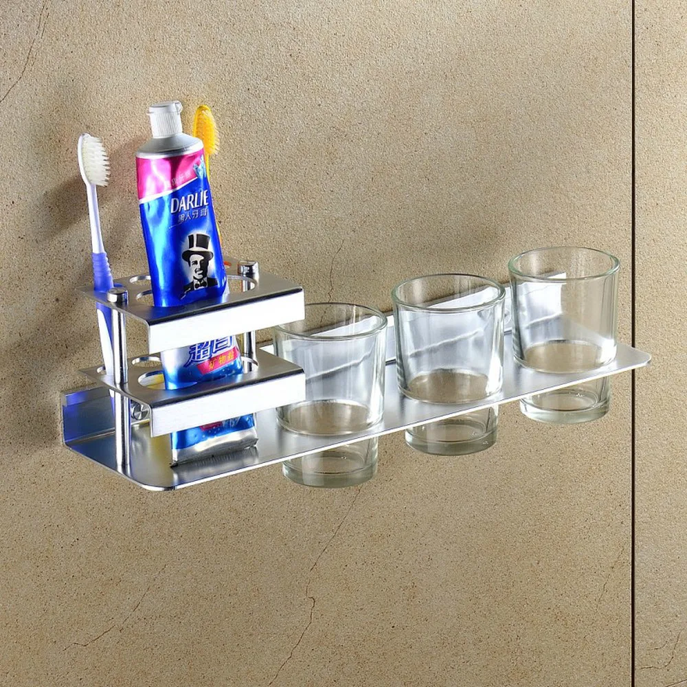 Hotel wash cup holder bathroom space aluminum toothbrush holder cup