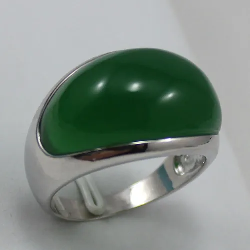DYY wholesale man's green jade silver plated ring #7--12 5.29 | Украшения и аксессуары