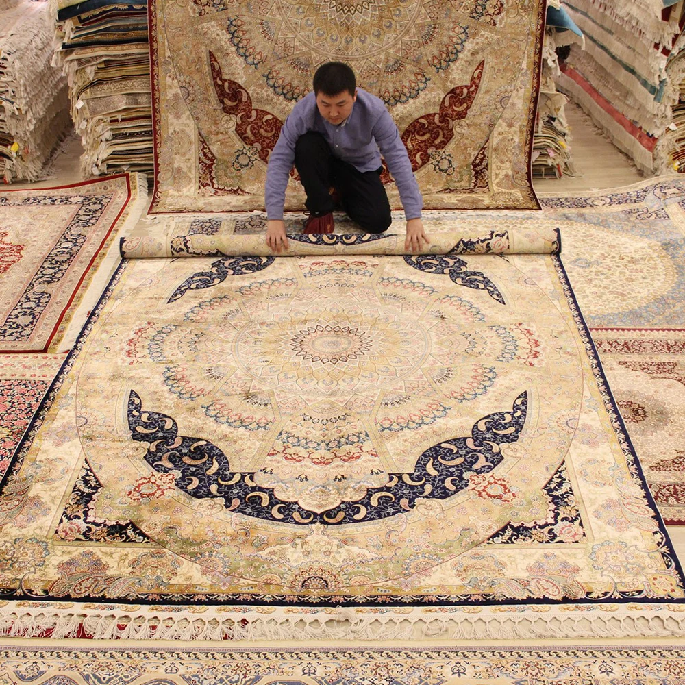 Yilong 6 'x9. 5' ручной Шелковый персидский коврик Мебель Роскошный Ковер 1632|Коврик|