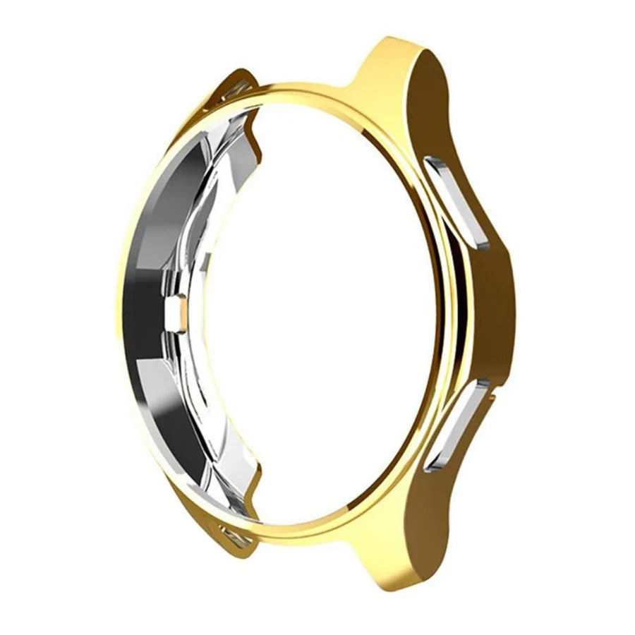 Покрытие+ ТПУ тонкий защитный чехол для samsung Galaxy Watch 46 мм 42 мм Рамка Жесткий силиконовый гибкий чехол для samsung gear S3 S2 - Цвет: Золотой