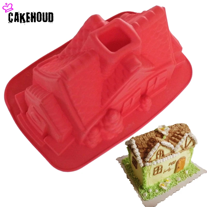 Nouveauté dessin animé maison forme gâteau moule bricolage chocolat, Fondant, pain, cuisson