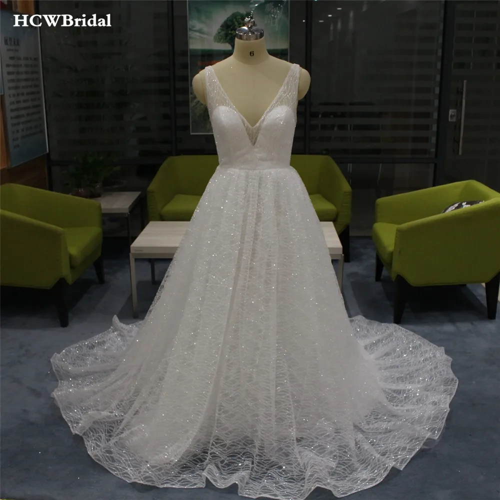 

Bling Ivory Long Evening Dress V Neck Backless Sweep Train Simple Prom Gown 2019 Custom Made Sparkly Occasion Dresses Cheap
