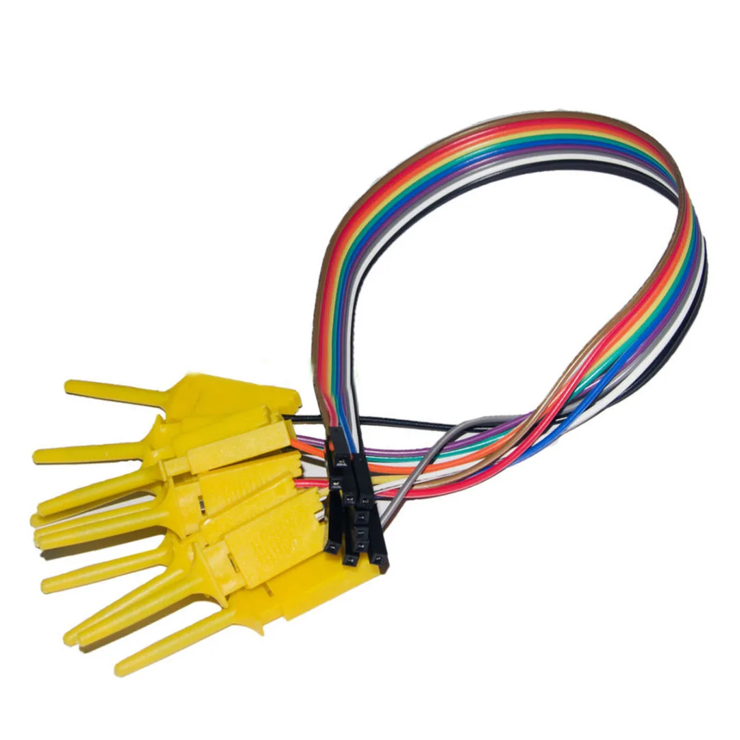 10pcs/set Test Hook Clip High Efficiency Logic Analyzer Cable Gripper Probe Test Clip Kit