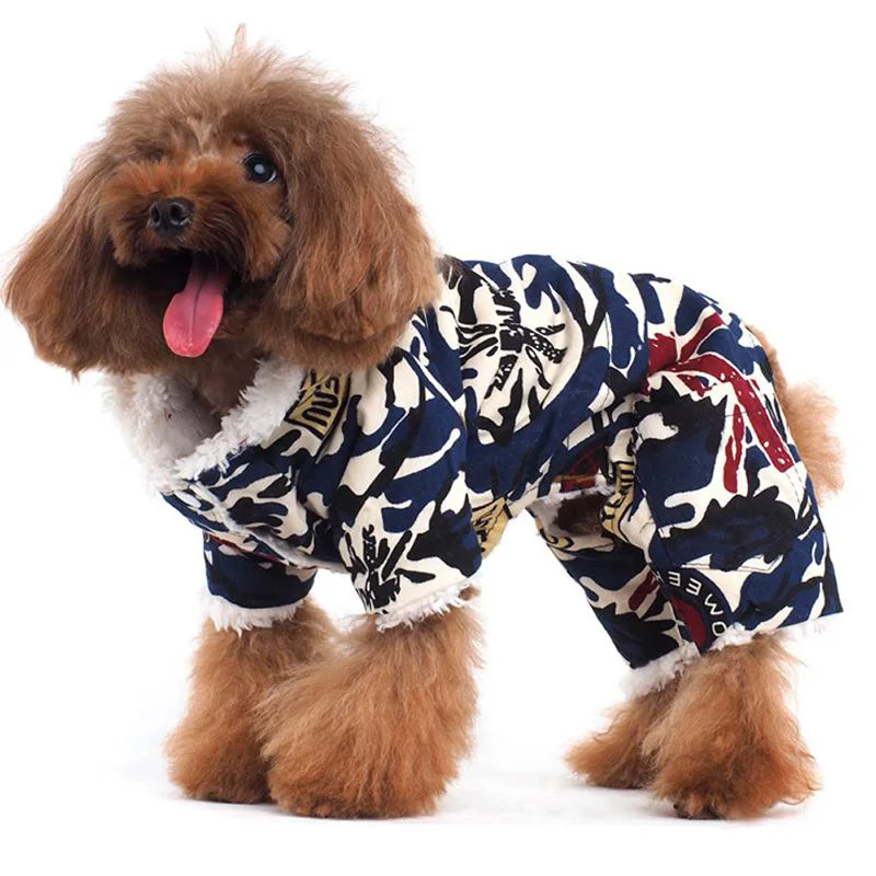Buy Four legged Floral Autumn And Winter Pet Clothes