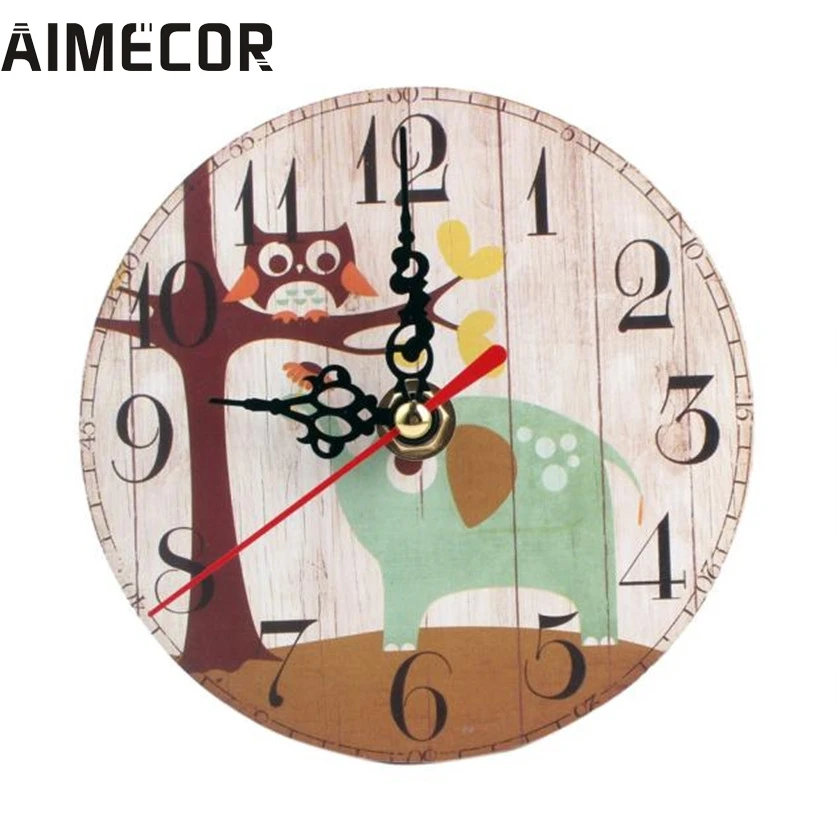 

2017 Vintage Style Silent Antique Wood Wall/Desk Clock