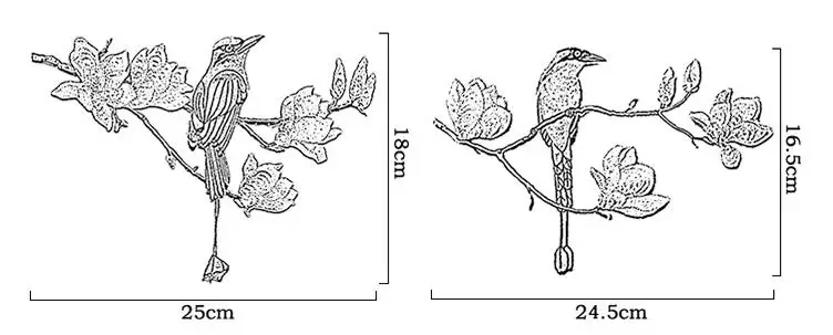 Большой размер 25 см x 18 см Высококачественная нашивка с изображением птицы, железные вышитые нашивки для одежды, одежды, аппликация, вышивка, аксессуары для рукоделия