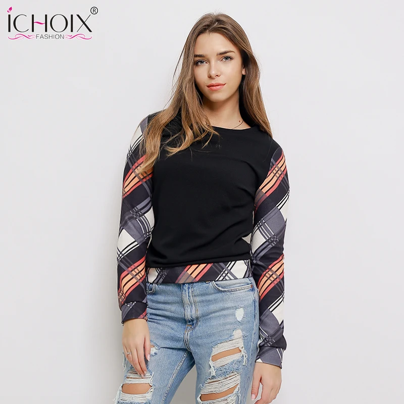 ICHOIX Spring Autumn Women Hoodies Tops Casual Female Long