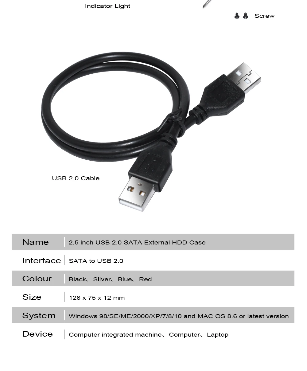 Proffox caixa de disco rígido hdd 2.5